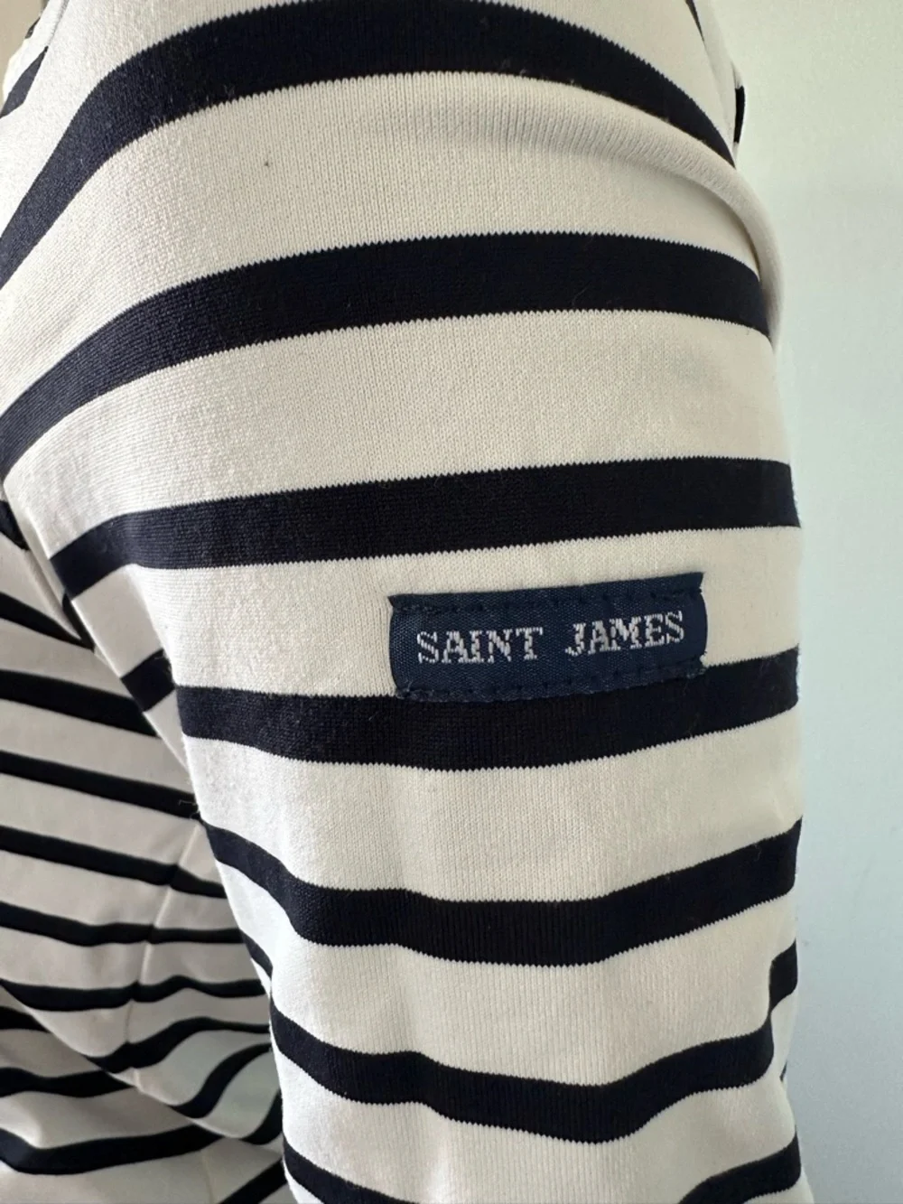 Saint James Garde-Cote III Black & White Striped 3/4 Sleeve Breton - Picture 8 of 13
